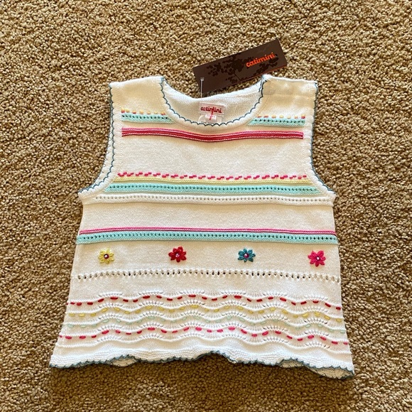 NWT Catimini Embroidered Flower Tank Top - Picture 1 of 8